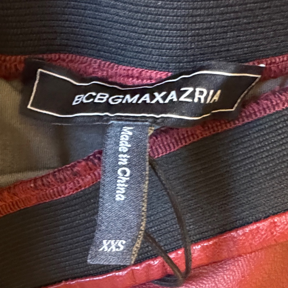 Zara Deep Red Faux Leather Leggings - Picture 6 of 7